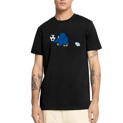 Spreadshirt Die Sendung Mit Der Maus Elefant hält Fußball Männer Premium T-Shirt, 3XL, Schwarz von Spreadshirt