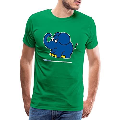 Spreadshirt Die Sendung Mit Der Maus Kleiner Elefant Lächelt Männer Premium T-Shirt, 4XL, Kelly Green von Spreadshirt