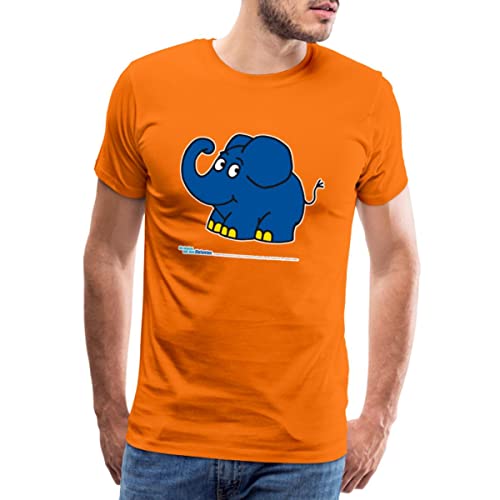 Spreadshirt Die Sendung Mit Der Maus Kleiner Elefant Lächelt Männer Premium T-Shirt, XL, Orange von Spreadshirt