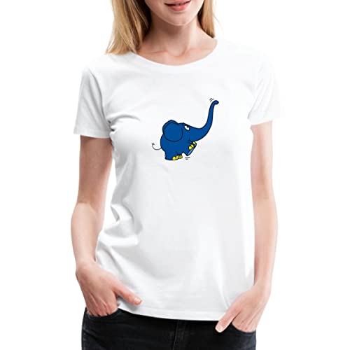 Spreadshirt Die Sendung Mit Der Maus Kleiner Elefant Spielt Frauen Premium T-Shirt, XL, weiß von Spreadshirt