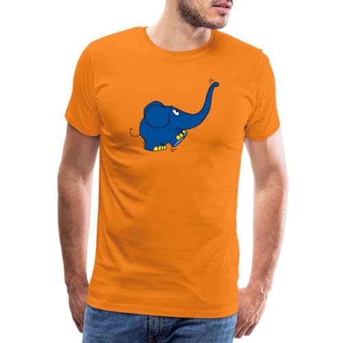 Spreadshirt Die Sendung Mit Der Maus Kleiner Elefant Spielt Männer Premium T-Shirt, 3XL, Orange von Spreadshirt