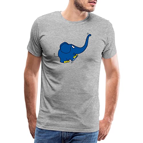 Spreadshirt Die Sendung Mit Der Maus Kleiner Elefant Spielt Männer Premium T-Shirt, 4XL, Grau meliert von Spreadshirt