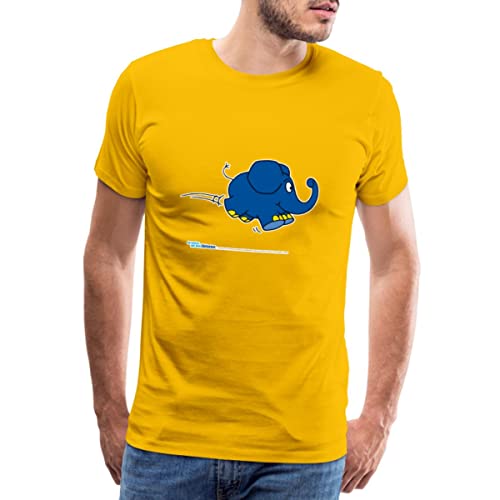 Spreadshirt Die Sendung Mit Der Maus Kleiner Elefant Springt Männer Premium T-Shirt, XL, Sonnengelb von Spreadshirt