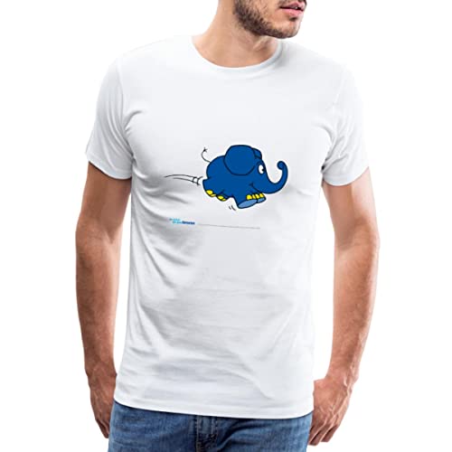 Spreadshirt Die Sendung Mit Der Maus Kleiner Elefant Springt Männer Premium T-Shirt, XL, weiß von Spreadshirt