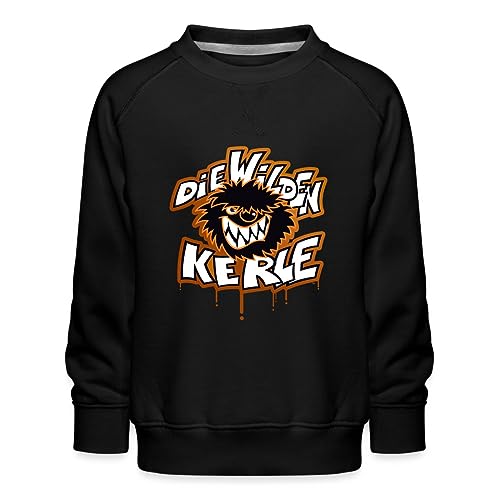 Spreadshirt Die Wilden Kerle Logo Tropfen Graffiti Kinder Premium Pullover, 134/146 (9-11 Jahre), Schwarz von Spreadshirt