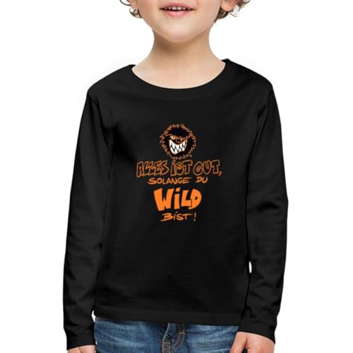 Spreadshirt Die Wilden Kerle Spruch Motto mit Logo Kinder Premium Langarmshirt, 122/128 (6 Jahre), Schwarz von Spreadshirt