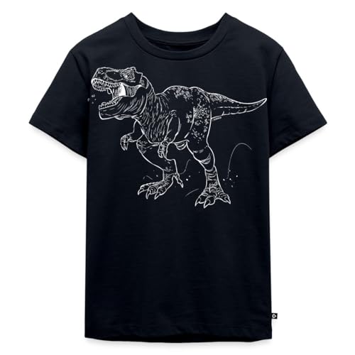 Spreadshirt Dinosaurier Tyrannosaurus Rex T-Rex Skizze Kinder Premium T-Shirt, 110/116 (4 Jahre), Navy von Spreadshirt