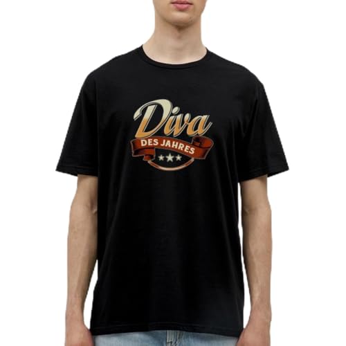 Spreadshirt Diva des Jahres Rahmenlos Geschenk Männer T-Shirt, L, Schwarz von Spreadshirt