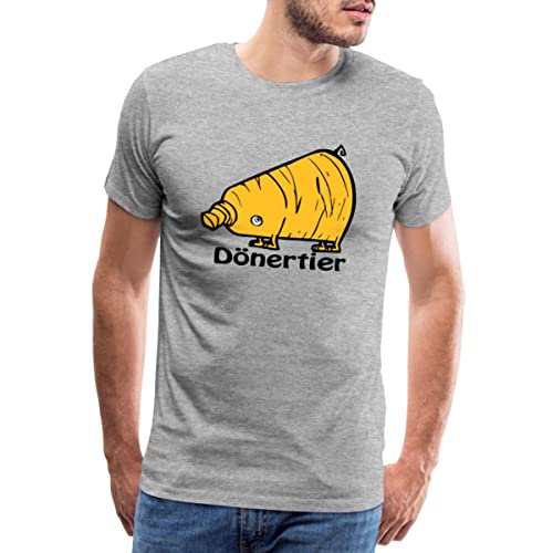 Spreadshirt Dönertier Männer Premium T-Shirt, 4XL, Grau meliert von Spreadshirt