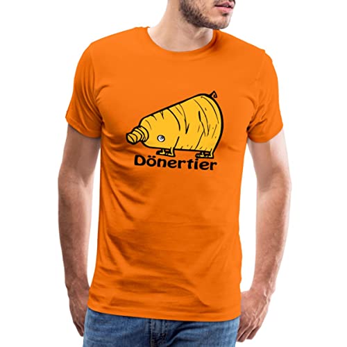 Spreadshirt Dönertier Männer Premium T-Shirt, M, Orange von Spreadshirt