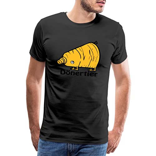 Spreadshirt Dönertier Männer Premium T-Shirt, XL, Schwarz von Spreadshirt