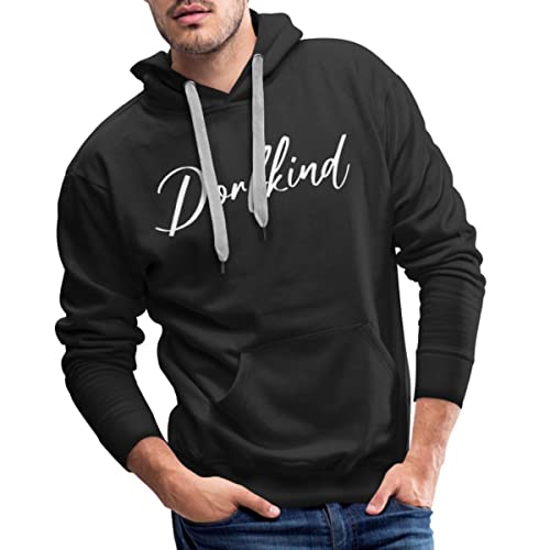 Spreadshirt Dorfkind Geschenk Geschenkidee Lustig Männer Premium Hoodie, 4XL, Schwarz von Spreadshirt