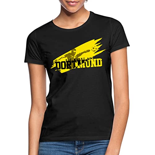 Spreadshirt Dortmund Fußball Fan Sport Frauen T-Shirt, XL, Schwarz von Spreadshirt