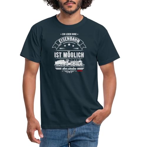 Spreadshirt Ein Leben Ohne Eisenbahn Ist Sinnlos Märklin Männer T-Shirt, XL, Navy von Spreadshirt