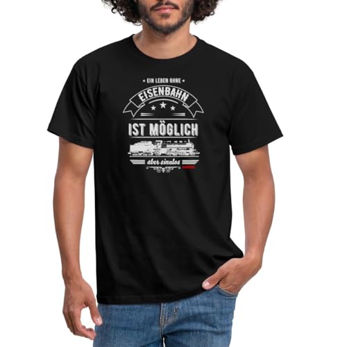 Spreadshirt Ein Leben Ohne Eisenbahn Ist Sinnlos Märklin Männer T-Shirt, XL, Schwarz von Spreadshirt