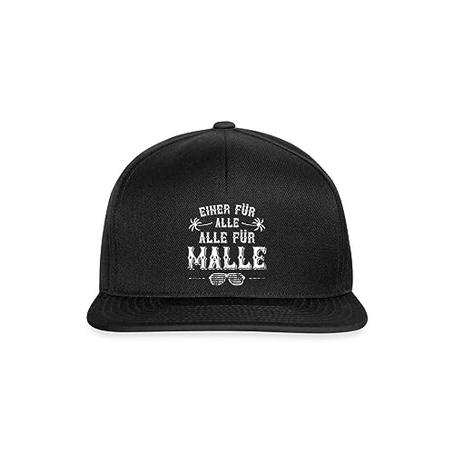 Spreadshirt Einer Für Alle Alle Für Malle Mallorca Snapback Cap, One Size, Schwarz/Schwarz von Spreadshirt