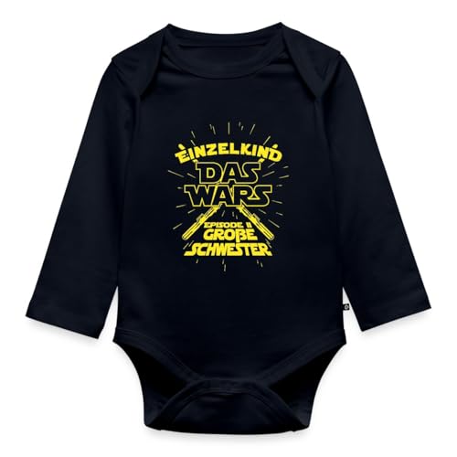 Spreadshirt Einzelkind Das Wars Episode 2 Große Schwester Baby Body Langarm, 68 (3-6 M.), Navy von Spreadshirt