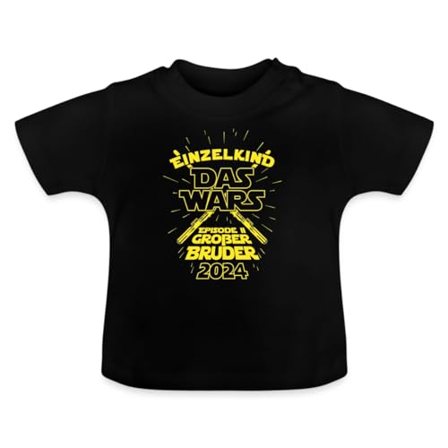 Spreadshirt Einzelkind Das Wars Großer Bruder 2024 Baby Bio-T-Shirt mit Rundhals, 18-24 Monate, Schwarz von Spreadshirt