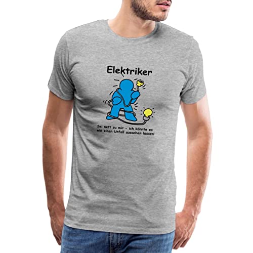 Spreadshirt Elektriker Männer Premium T-Shirt, M, Grau meliert von Spreadshirt