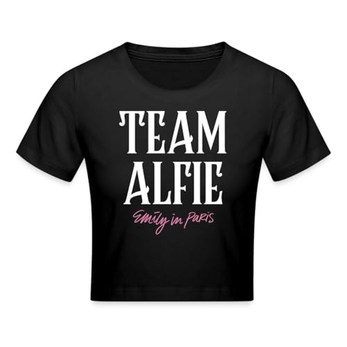 Spreadshirt Emily In Paris Team Alfie Crop T-Shirt, XS, Schwarz von Spreadshirt