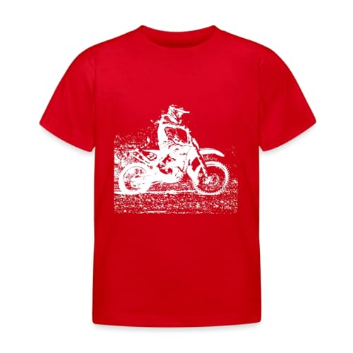 Spreadshirt Enduro Motocross Kinder T-Shirt, 122/128 (7-8 Jahre), Rot von Spreadshirt