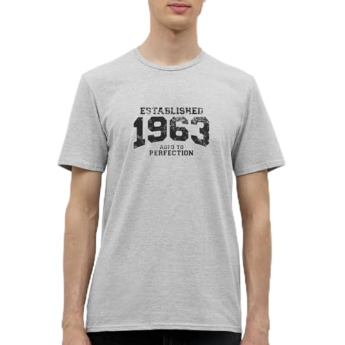 Spreadshirt Established 1963 Aged to Perfection Männer T-Shirt, L, Grau meliert von Spreadshirt