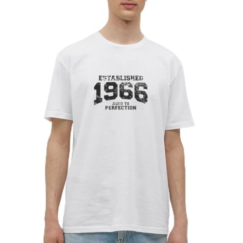 Spreadshirt Established 1966 - Aged to Perfection Geburtstag Geschenk Männer T-Shirt, XXL, weiß von Spreadshirt