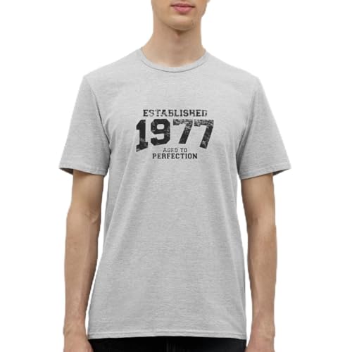 Spreadshirt Established 1977 - Aged to Perfection Männer T-Shirt, XL, Grau meliert von Spreadshirt