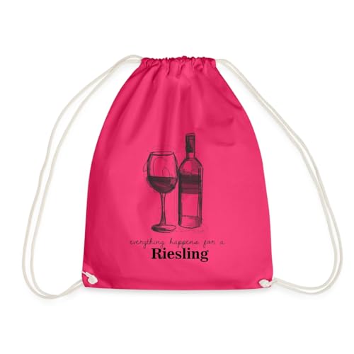 Spreadshirt Everything Happens for A Riesling Spruch Turnbeutel, One size, Fuchsia von Spreadshirt