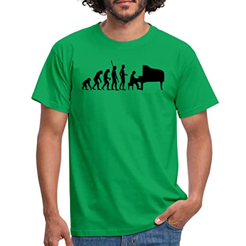 Spreadshirt Evolution Pianist Klavier Piano Männer T-Shirt, L, Kelly Green von Spreadshirt