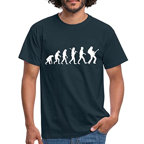 Spreadshirt Evolution Rock E-Gitarre Männer T-Shirt, XXL, Navy von Spreadshirt