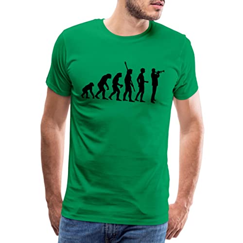 Spreadshirt Evolution Trompeter Männer Premium T-Shirt, 3XL, Kelly Green von Spreadshirt