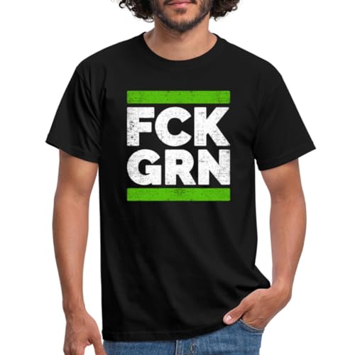 Spreadshirt FCK GRN Gegen Die Grüne Männer T-Shirt, 3XL, Schwarz von Spreadshirt