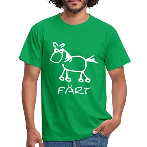 Spreadshirt Färt Lustiges Pferd Zeichnung Männer T-Shirt, 4XL, Kelly Green von Spreadshirt