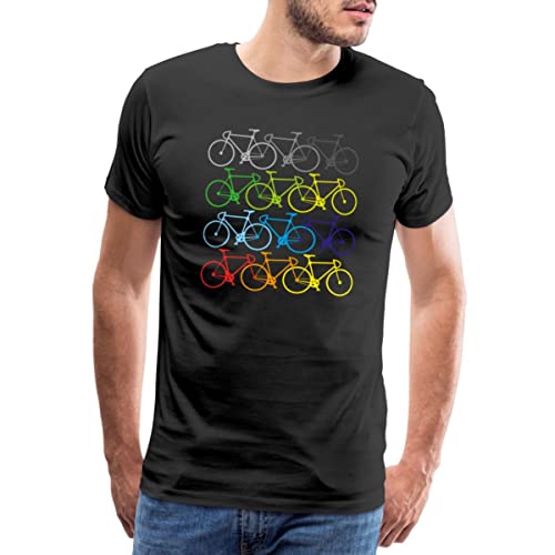 Spreadshirt Fahrrad Sport Farbenfrohe Bikes Männer Premium T-Shirt, L, Schwarz von Spreadshirt