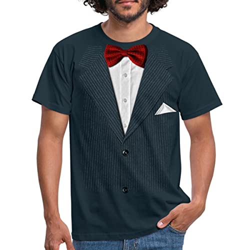 Spreadshirt Falscher Anzug Mit Fliege Scherz Männer T-Shirt, 3XL von Spreadshirt