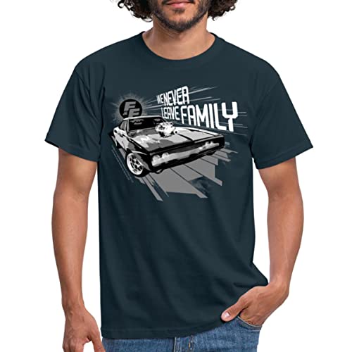 Spreadshirt Fast and Furious We Never Leave Family Slogan Männer T-Shirt, XL, Navy von Spreadshirt