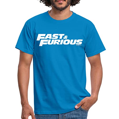 Spreadshirt Fast and Furious klassisches Logo weiß Männer T-Shirt, XXL, Royalblau von Spreadshirt