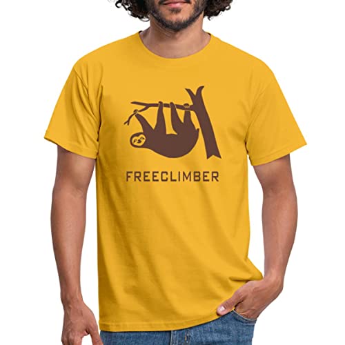 Spreadshirt Faultier Freeclimber Sloth Freikletterer Männer T-Shirt, S, Gelb von Spreadshirt