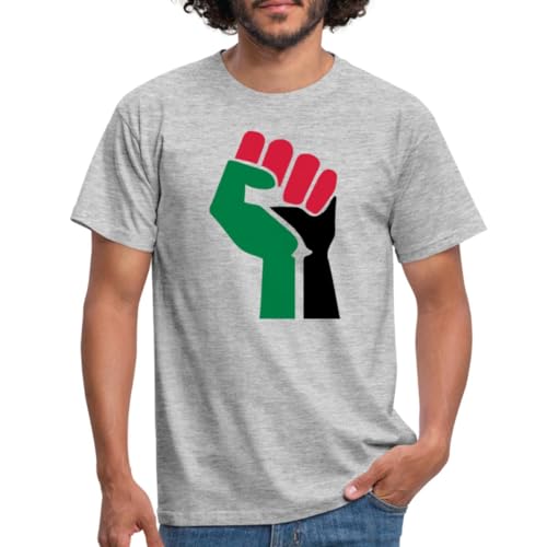 Spreadshirt Faust Palästina Flagge Palestina Symbol Männer T-Shirt, M, Grau meliert von Spreadshirt