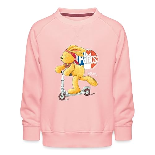 Spreadshirt Felix der Hase Liebt Paris Kinder Premium Pullover, 152/164 (12-14 Jahre), Kristallrosa von Spreadshirt