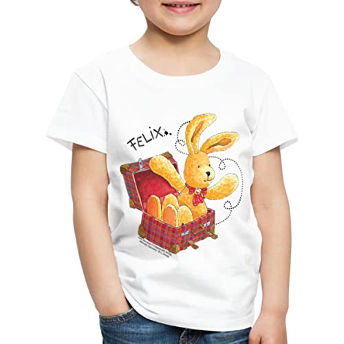 Spreadshirt Felix der Hase im Reiskoffer Kinder Premium T-Shirt, 98/104 (2 Jahre), weiß von Spreadshirt