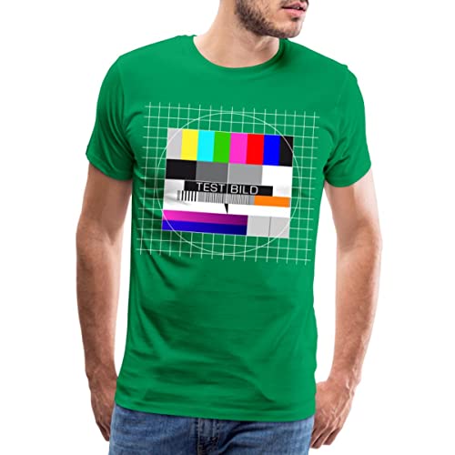 Spreadshirt Fernsehen Testbild Geek Männer Premium T-Shirt, 5XL, Kelly Green von Spreadshirt