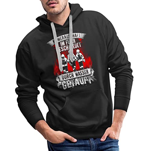 Spreadshirt Feuerwehr Kameradschaft Im Feuer Geschmiedet Männer Premium Hoodie, XXL, Schwarz von Spreadshirt