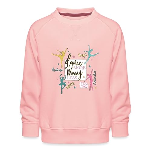 Spreadshirt Find me in Paris Dance More Worry Less Spruch Kinder Premium Pullover, 134/146 (9-11 Jahre), Kristallrosa von Spreadshirt