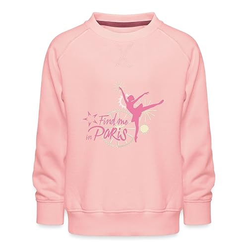 Spreadshirt Find me in Paris Logo rosa Kinder Premium Pullover, 134/146 (9-11 Jahre), Kristallrosa von Spreadshirt