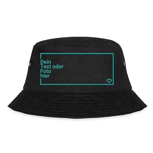 Spreadshirt Fischerhut Selbst Gestalten Mit Foto Und Text | Bucket Hat Personalisiert Fischerhut, L/XL (Caps), Schwarz von Spreadshirt