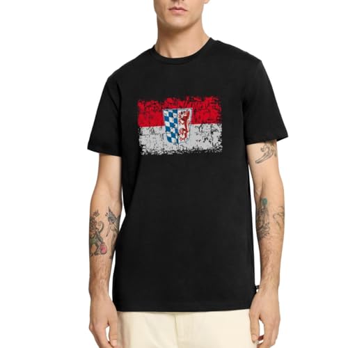 Spreadshirt Flagge Region Niederbayern Bayern Männer Premium T-Shirt, XXL, Schwarz von Spreadshirt