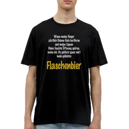 Spreadshirt Flaschenbier Wenn Meine Finger Rahmenlos Männer T-Shirt, L, Schwarz von Spreadshirt