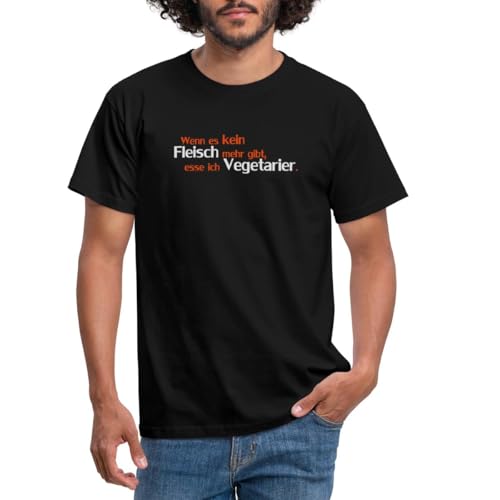 Spreadshirt Fleisch Ich Esse Vegetarier Lustiger Spruch Männer T-Shirt, M, Schwarz von Spreadshirt